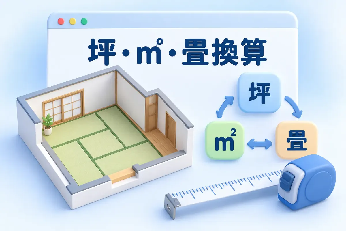 坪・㎡・畳換算ツール